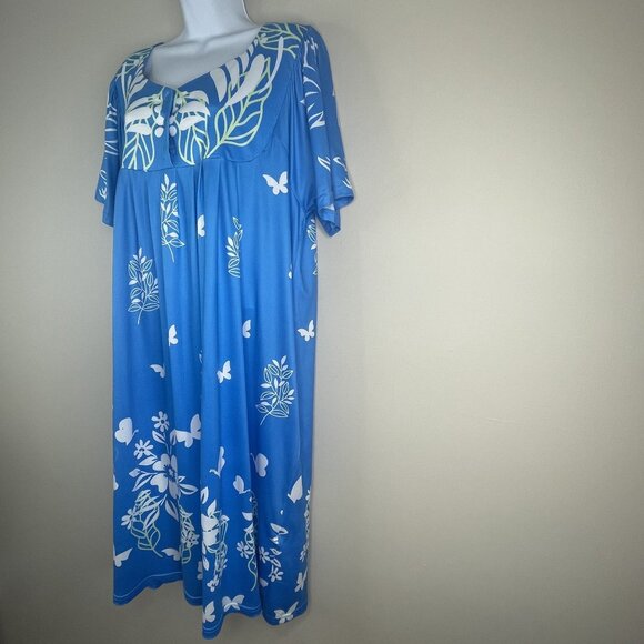 Womens Caftan House Dress Nightgown NWOT Large MuuMuu Colorful Comfy Knit Kaftan - Picture 6 of 11